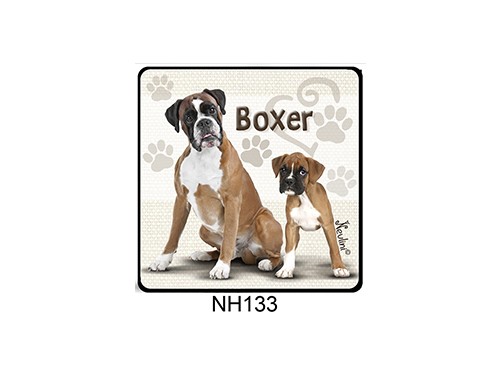 (NH133) Hűtőmágnes 7,5 cm x 7,5 cm - Boxer – Kutyás ajándékok